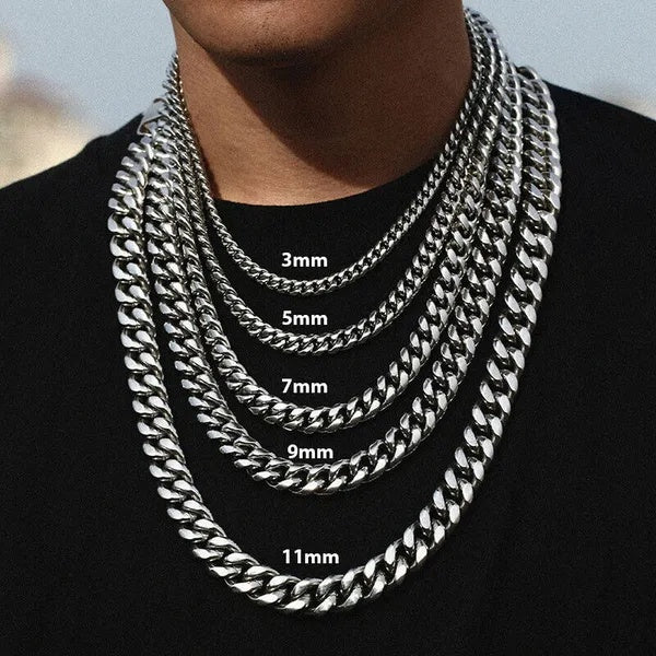 Stainless Steel Gold Silver Chain Cuban Necklaces