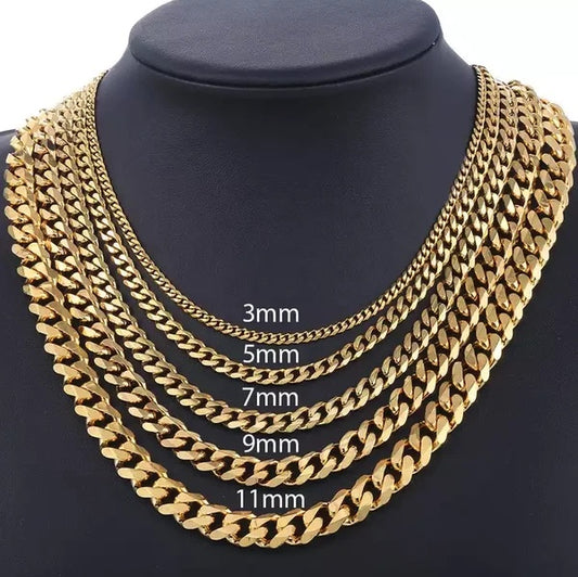 Stainless Steel Gold Silver Chain Cuban Necklaces