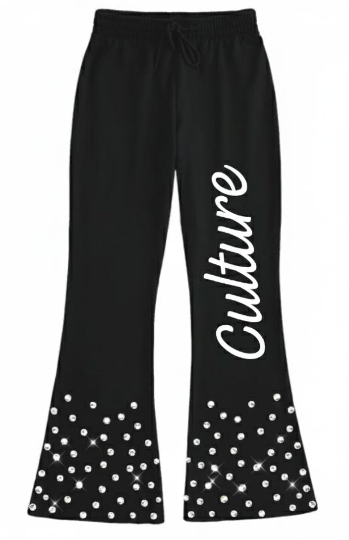 Rhinestone Track Sweats