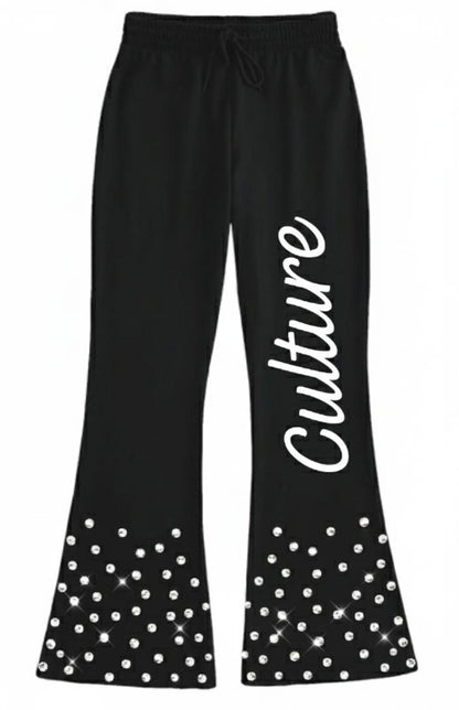 Rhinestone Track Sweats