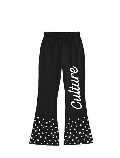 Rhinestone Track Sweats