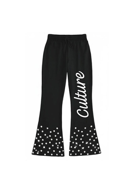 Rhinestone Track Sweats
